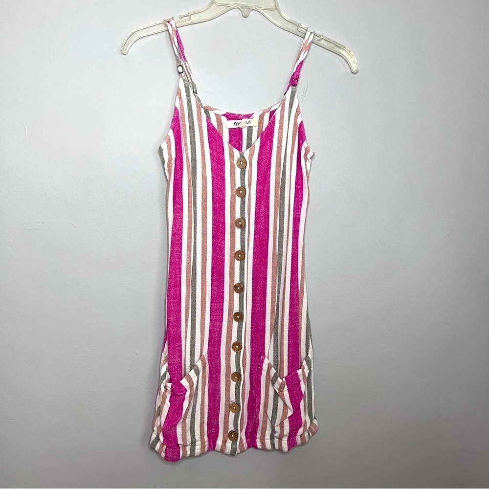 Rip Curl Button Down Summer Tank Shift Dress Juniors Sz Small Boho Surfer Beach